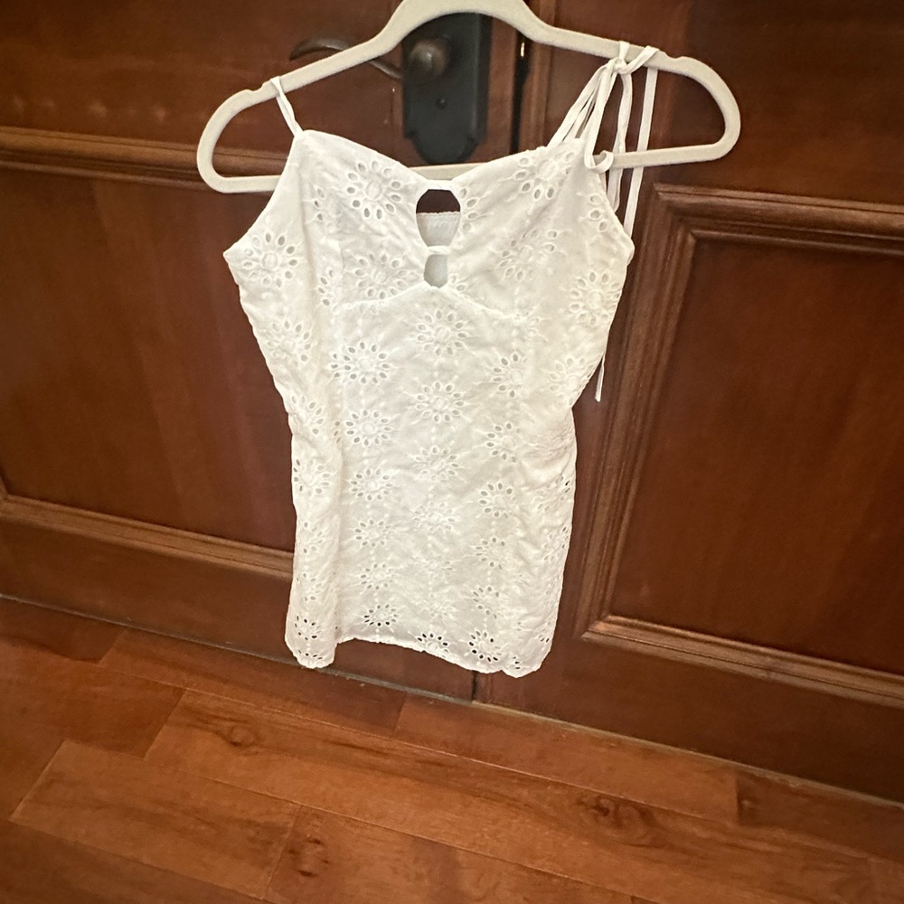 White Lace Tie Strap Dress